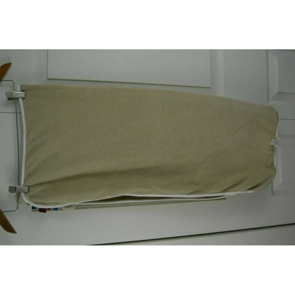Jessica Simpson Hooded Baby Bath Towel Tan Cream Teddy Bear Burgundy Flowers